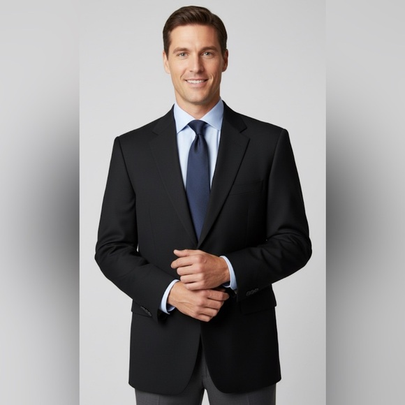 BILL BLASS Vintage Black Camel 2 Button Blazer Jacket Sports Coat Men’s 46R - Picture 1 of 8